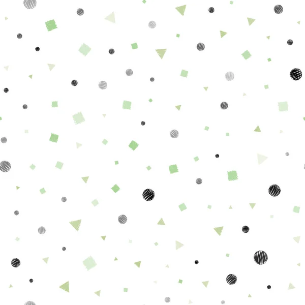 Ljus Grön Vektor Sömlös Omslaget Med Månghörnigt Stil Med Cirklar — Stock vektor