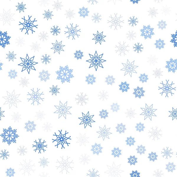 浅粉色 蓝色矢量无缝布局与明亮的雪花 现代几何抽象例证与冰水晶 网站模板 — 图库矢量图片