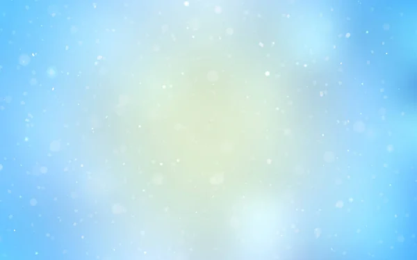 Светло Голубая Векторная Текстура Цветными Снежинками Декоративная Сияющая Иллюстрация Снегом — стоковый вектор