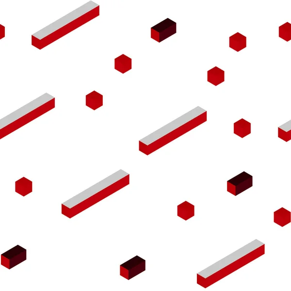 Ciemny Czerwony Wektor Bezszwowe Izometryczny Tekstury Styl Prostokątny Prostokąty Streszczenie — Wektor stockowy