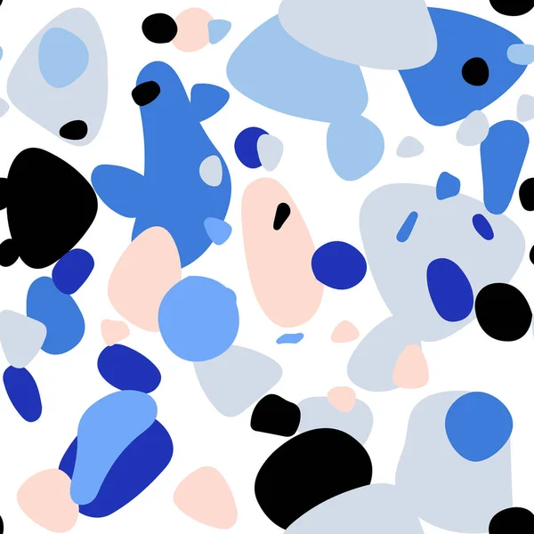Licht Roze Blauw Naadloze Patroon Vector Met Bollen Illustratie Met — Stockvector