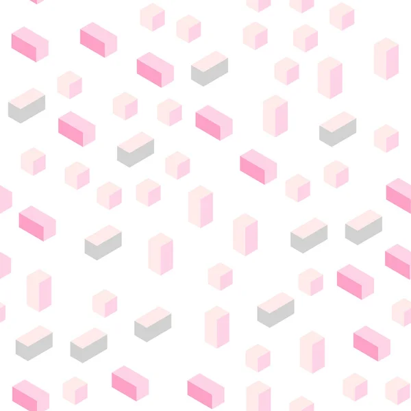 Light Pink Vector Seamless Isometric Layout Lines Rectangles Abstract Gradient — Stock Vector