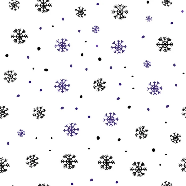 Donker Roze Blauw Vector Naadloze Dekking Met Mooie Sneeuwvlokken Abstracte — Stockvector