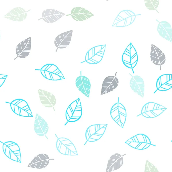 Hellblauer Gelber Vektor Nahtloser Doodle Hintergrund Mit Blättern Verschwommenes Dekoratives — Stockvektor