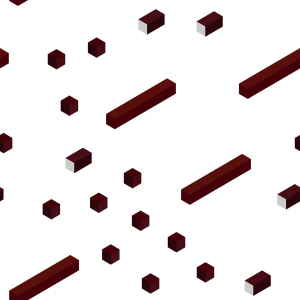 Темно Червоний Вектор Безшовна Ізометрична Текстура Прямокутному Стилі Ілюстрація Набором — стоковий вектор