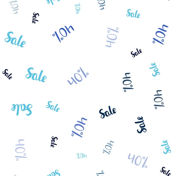 Light Blue Vector Seamless Texture Selling Prices Gradient Illustration Discount — Stock Vector