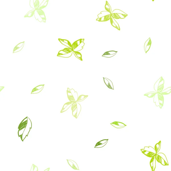 Light Green Yellow Vector Seamless Elegant Pattern Leaves Colorful Abstract — Stock Vector