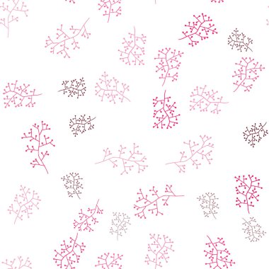 Işık kırmızı vektör sorunsuz doodle arka plan dalları ile. Beyaz arka plan üzerinde Hint tarzı dekoratif tasarım. Kartvizit, Web siteleri için şablon.