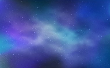 Astronomik yıldız ile ışık mavi vektör kapak. Glitter soyut illüstrasyon renkli kozmik yıldız ile. Kozmik arka planlar için şablon.