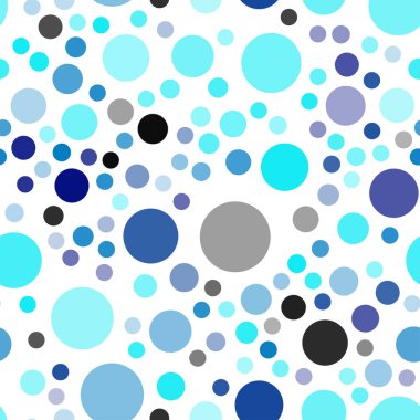 Koyu mavi vektör küreler ile seamless modeli. Bulanık daireler doğa tarzı ile güzel renkli resimde. Desen-ebilmek var olmak kullanılmış için reklam, broşür.