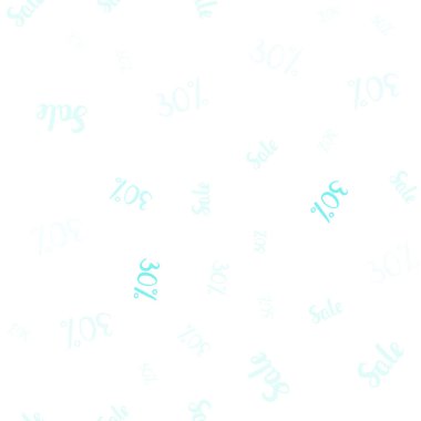 Işık mavi vektör simgeleri % 30 satış ile sorunsuz kapak. Yüzde renkli dizi basit tarzda imzalar. İşletme reklamları, reklam için tasarım.