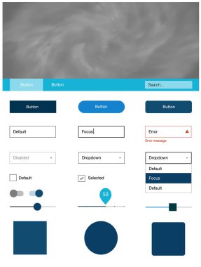 Evren yıldız koyu mavi vektör tasarım UI kiti. Renkli gökyüzü ile soyut tarzda dekoratif UI takımı tasarım. Bu örnek açılış sayfanız için mu.