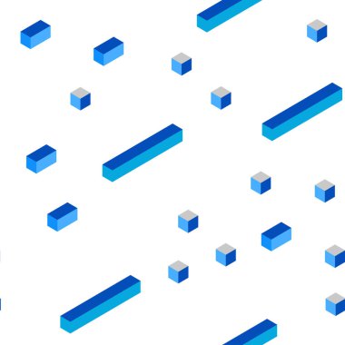 Hafif mavi vektör doku dikdörtgen tarzı kesintisiz, izometrik. Dikdörtgenler ile soyut degrade illüstrasyon. Tasarım için duvar kağıdı, kumaş üreticileri.