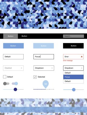 Pembe ışık, vektör malzeme tasarım kiti noktalı mavi. Arka plan üzerinde renkli stil rehberi daireler ile. Web siteleri için basit renkli tasarım.