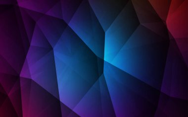 Koyu mavi parlayan üçgen düzen vektör. Noktalı resim stili üçgenler ile yaratıcı çizimde. İşiniz için yeni tasarım.