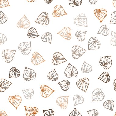 Koyu turuncu vektör yaprak ile sorunsuz zemin. Zarif bir parlak örnek yaprakları doğal tarzı ile. Tekstil, kumaş, duvar kağıtları için tasarım.