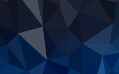 Koyu mavi vektör üçgen mozaik şablonu. Noktalı resim stili üçgenler ile yaratıcı çizimde. Cep telefonu arka plan için şablon.