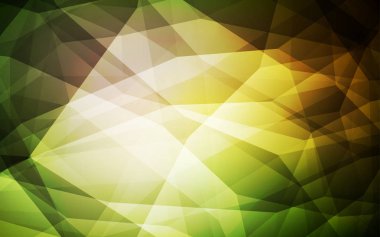 Koyu yeşil, sarı vektör soyut mozaik desen. Üçgen geometrik örnek gradyan ile. Tasarımınız için üçgen desen.