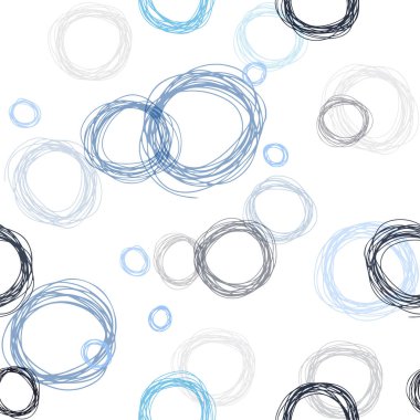 Koyu mavi kabarcıkları ile sorunsuz arka plan vektör. Soyut illüstrasyon renkli baloncuklar doğa tarzı ile. Tekstil, kumaş, duvar kağıtları için tasarım.