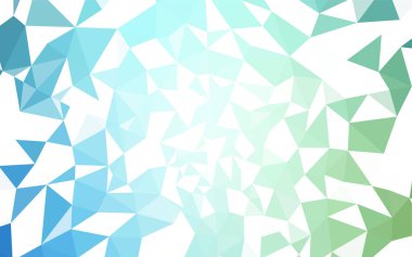 Açık mavi, yeşil vektör poligonal arka plan. Glitter soyut resim zarif bir üçgen ile. Tasarımınız için üçgen desen.