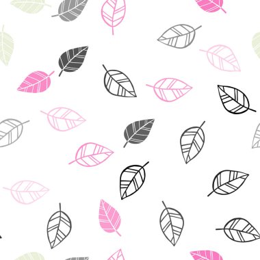 Işık çok renkli vektör sorunsuz doodle düzen yaprakları ile. Renkli resimde doodle tarzı yaprakları ile. Desen tasarım kumaş, duvar kağıtları.