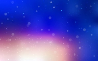 Açık mavi, parlak kar taneleri ile vektör düzeni sarı. Dekoratif illüstrasyon kar soyut şablonundaki ile parlayan. Yeni yıl tasarım, iş reklam için.