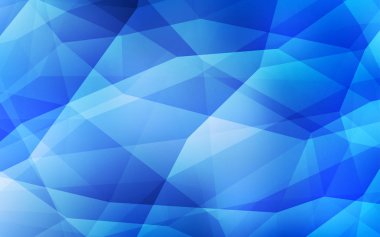 Hafif mavi vektör poligonal şablonu. Noktalı resim stili üçgenler ile yaratıcı çizimde. İşiniz için en iyi üçgen tasarım.