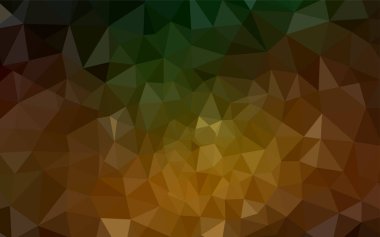 Koyu yeşil, sarı vektör degrade üçgenler doku. Çokgen şekilleri ile bir örnek. Marka kitap için yeni şablon.