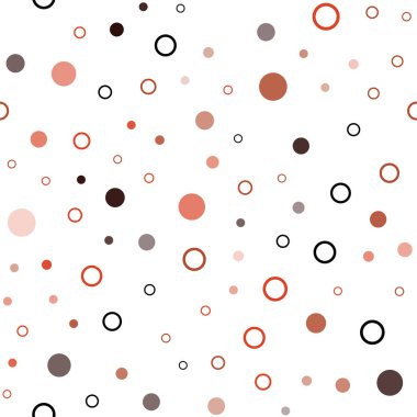 Işık kırmızı, sarı vektör disklerle sorunsuz doku. Soyut illüstrasyon renkli baloncuklar doğa tarzı ile. Duvar kağıdı, kumaş üreticileri için modaya uygun bir tasarım.