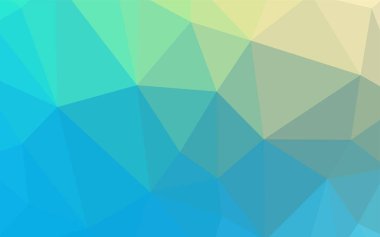 Açık mavi, yeşil vektör poligonal arka plan. Üçgenler ile renkli soyut resimde. Tasarımınız için üçgen desen.