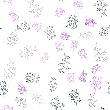 Koyu pembe, mavi sorunsuz doodle zemin dalları ile vektör. Soyut illüstrasyon yapraklar, dallar karalamalar tarzı ile. Tasarım için duvar kağıdı, kumaş üreticileri.