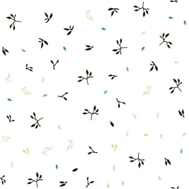 Açık mavi, yeşil vektör sorunsuz doodle doku yaprakları ile. Modern geometrik soyut illüstrasyon ile bırakır. Desen tasarım pencere panjur, perdeler.