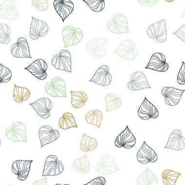 Karanlık çok renkli vektör sorunsuz doodle şablon yaprakları ile. Yarım yamalak karalamalar ile arka plan bulanık yapraklarda. Kartvizit, Web siteleri için şablon.