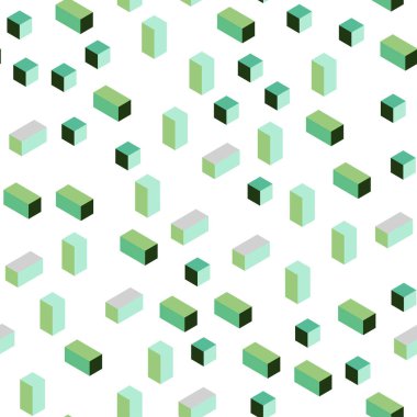 Işık yeşil vektör kesintisiz, izometrik şablonu rhombus. Dikdörtgenler ile soyut tarzda dekoratif tasarım. Kartvizit, Web siteleri için şablon.