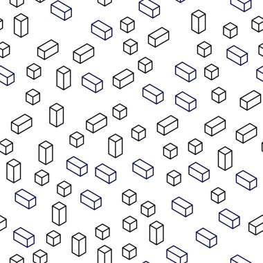 Koyu mavi dikdörtgenler ile kesintisiz, izometrik arka plan vektör. Modern Soyut illüstrasyon renkli dikdörtgenler ile. Tekstil, kumaş, duvar kağıtları için tasarım.