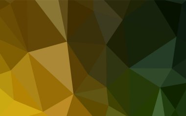 Koyu yeşil, sarı vektör soyut poligonal şablonu. Poligonal illüstrasyon parlayan, hangi üçgen oluşur. Web siteniz için yeni bir doku.