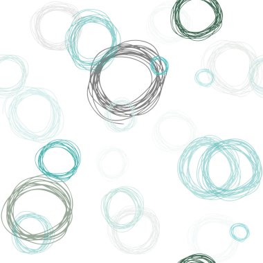 Açık mavi, yeşil vektör sorunsuz arka plan ile bubbles. İllüstrasyon renkli soyut daireler parlayan ayarlanmış. Desen için modaya uygun Kumaş, duvar kağıtları.