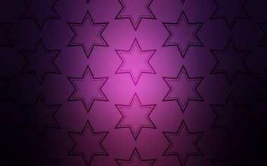 Parlak yıldız ile koyu mor vektör düzeni. Dekoratif illüstrasyon soyut şablonundaki yıldız ile. En iyi tasarım, reklam, poster, afiş için.