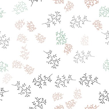 Karanlık çok renkli vektör sorunsuz doodle desen dalları ile. Glitter soyut illüstrasyon yaprakları ve dalları ile. Tasarım için duvar kağıdı, kumaş üreticileri.