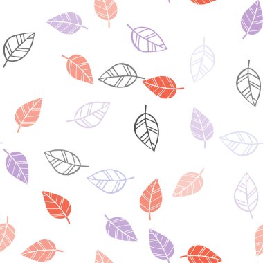 Açık mavi, kırmızı vektör sorunsuz doodle şablon yaprakları ile. Zarif bir parlak örnek yaprakları doğal tarzı ile. Desen için modaya uygun Kumaş, duvar kağıtları.