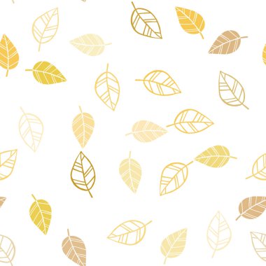 Işık turuncu vektör sorunsuz doodle desen yaprakları ile. Bulanık tarzı ile yaratıcı şekilde bırakır. Kartvizit, Web siteleri için şablon.