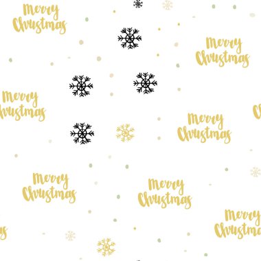 Açık yeşil, sarı vektör sorunsuz arka plan xmas kar taneleri ile. Modern geometrik soyut illüstrasyon kar taneleri ile. Desen tasarım kumaş, duvar kağıtları.