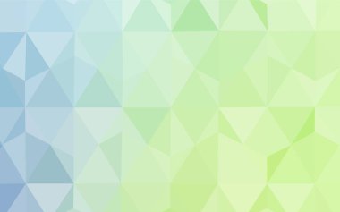 Açık mavi, yeşil vektör çokgen arka plan. Çokgen tarzda tamamen yeni bir renk çizimi. İş tasarımınız için yepyeni bir tarz.