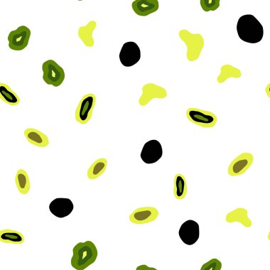 Açık yeşil, sarı vektör küreler ile seamless modeli. İllüstrasyon renkli soyut daireler parlayan ayarlanmış. Kartvizit, Web siteleri için şablon.