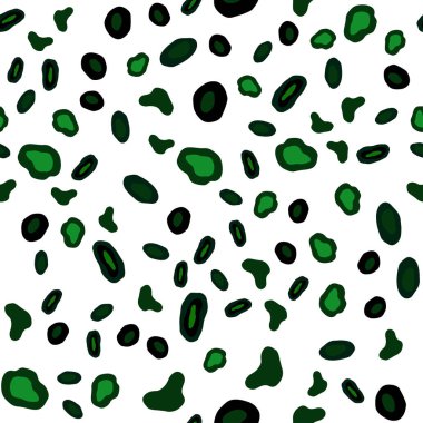 Koyu yeşil, kırmızı disklerle sorunsuz doku vektör. Renkli gradyan ile arka plan üzerinde bulanık kabarcıklar. Kartvizit, Web siteleri için şablon.