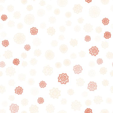 Işık turuncu vektör buz kar taneleri sorunsuz şablonu. Parlayan illüstrasyon kar Noel tarzı ile renkli. Desen tasarım kumaş, duvar kağıtları.