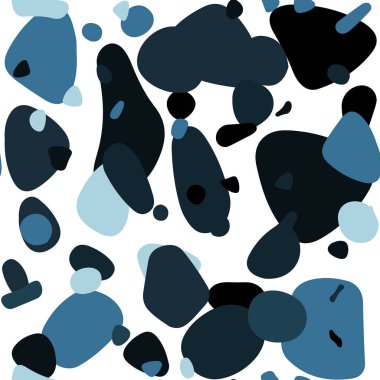 Koyu mavi daire şekilleriyle birlikte sorunsuz düzen vektör. Kabarcıkları ile soyut tarzda bulanık dekoratif tasarım. Desen tasarım kumaş, duvar kağıtları.