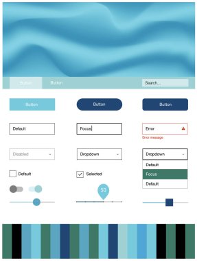 Açık mavi, yeşil vektör UI ux kiti çizgilerle, oval. Degrade çizgiler ile renkli soyut resimde. Bu örnek açılış sayfanız için mu.