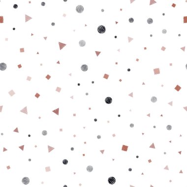 Koyu mavi, sarı daire, çizgiler, dikdörtgenler ile sorunsuz düzen vektör. Renkli daireler, üçgenler, kareler kümesiyle Illustration. Desen tasarım pencere panjur, perdeler.