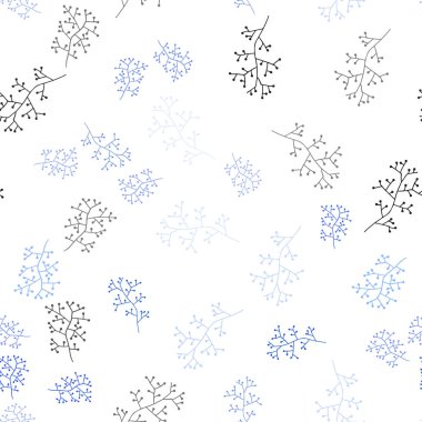 Hafif mavi vektör sorunsuz doodle zemin dalları ile. Renkli resimde doodle tarzı yapraklar, dallar ile. Kartvizit, Web siteleri için şablon.